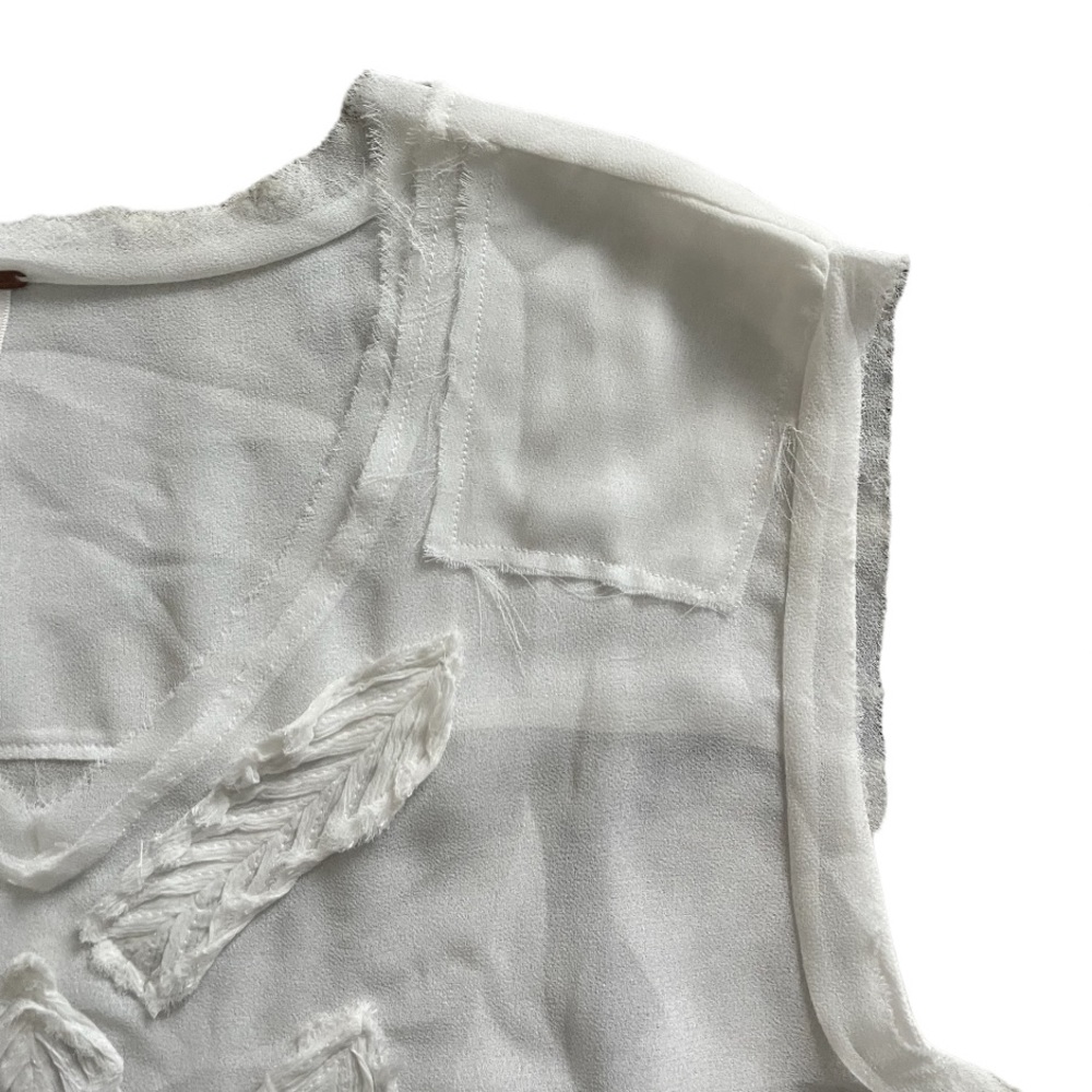 Free People Pennies Story Teller Tee Mixed-Lace Top - Picture 5 of 8